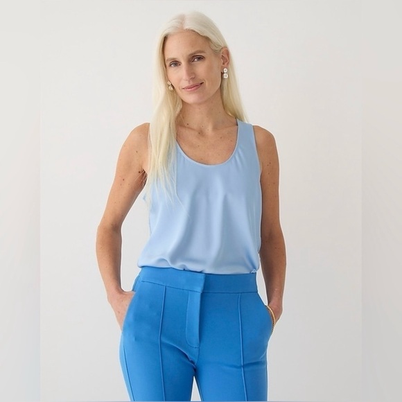 J. Crew Womens Sleeveless Shell Top In Everyday Crepe BP574 Size XL In Ivory NWT - Picture 2 of 4